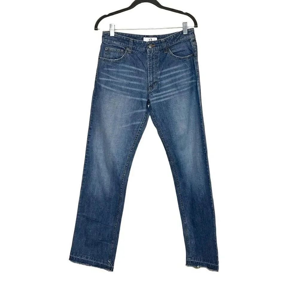 Armani Exchange medium wash mid rise straight leg jeans size 8